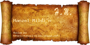 Hanzel Milán névjegykártya